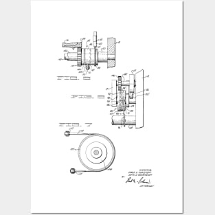 Driving and supporting means for high speed printing drum Vintage Patent Hand Drawing Posters and Art